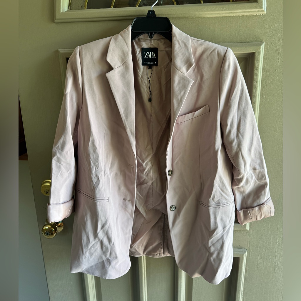 Zara Blush Pink Blazer And Pants Oversized Fit
